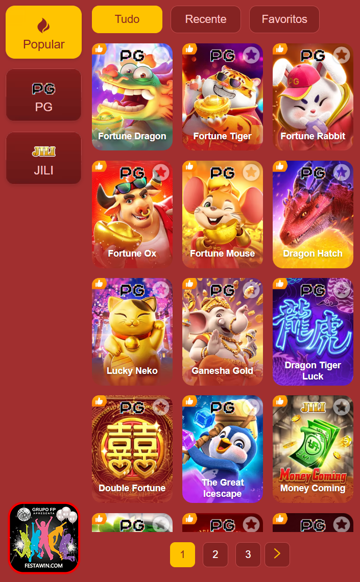 Slots online da festawin.com com jackpots progressivos